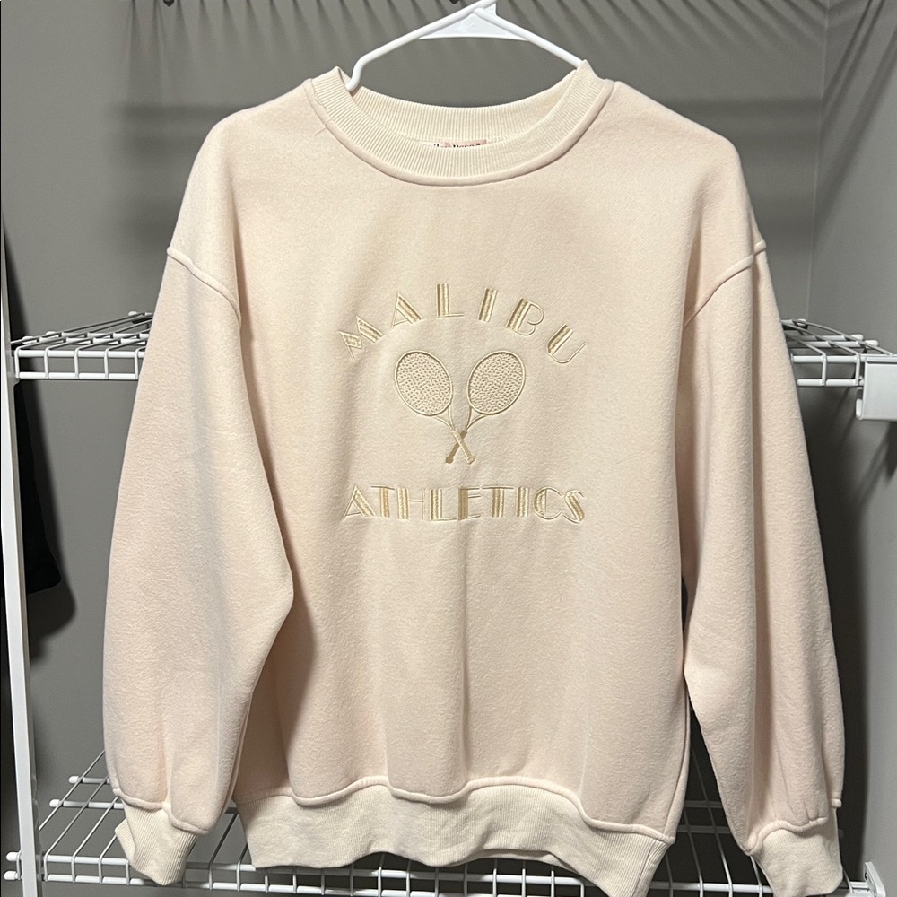 NWOT * Cream Malibu Athletics Sweatshirt Size XS